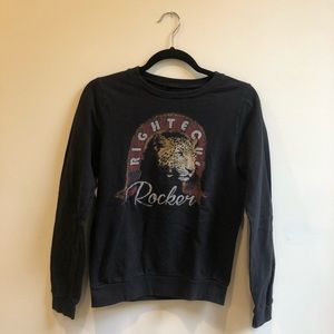 Pacsun - Black Sweatshirt By Recycled Karma